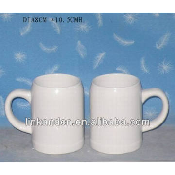 Haonai exportierte 15oz weiße Keramik Stein Bier Bier Tasse